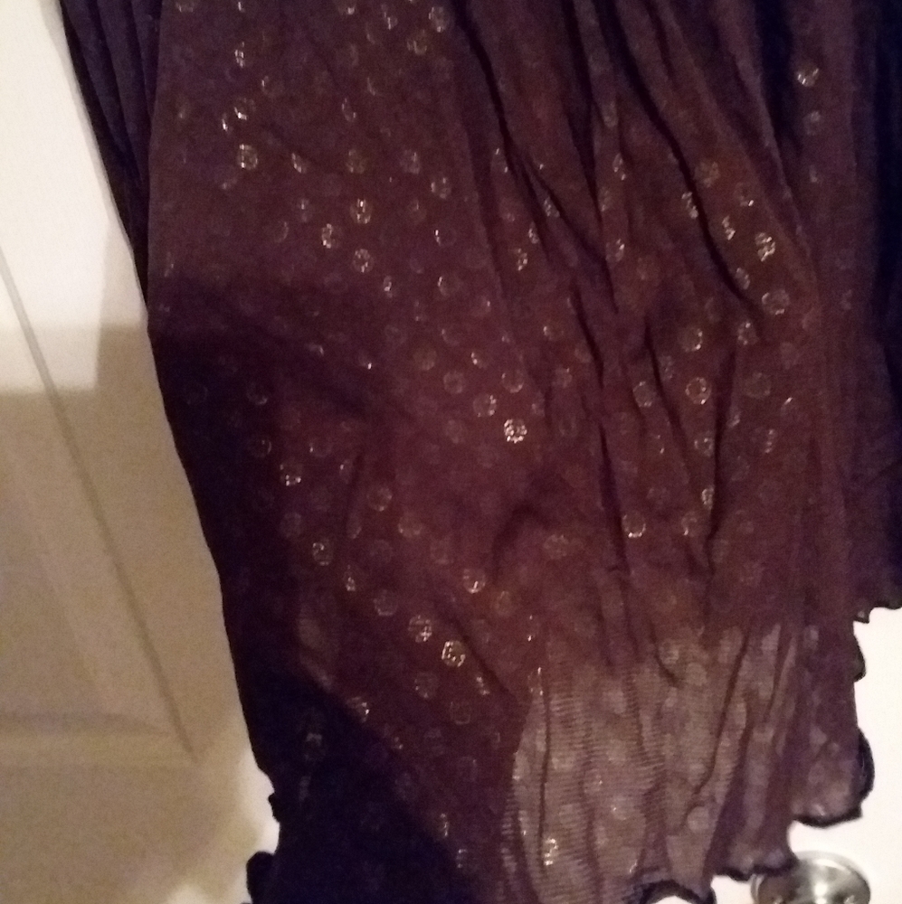 Chocolate brown top with golden shimmer